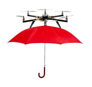 drone and umbrella